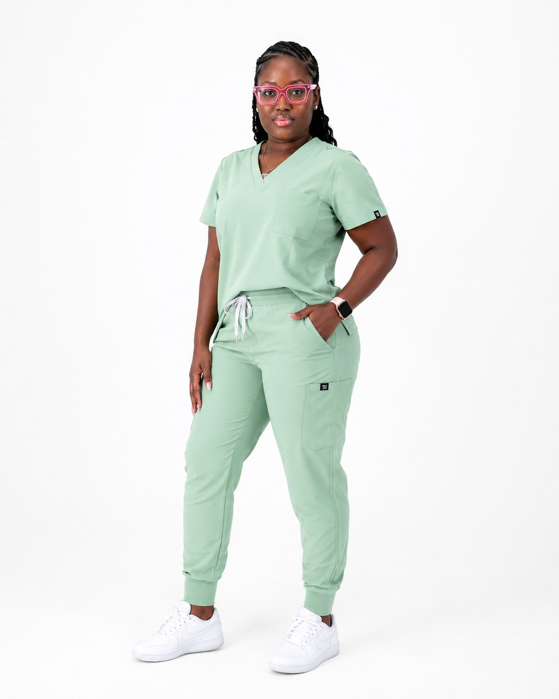 TU™ Signature Sage V-Neck Jogger Scrub Set