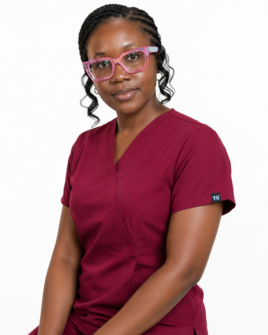 TERKUNIFORMS™ Women’s Wrap V-Neck Straight-Leg Scrub Set (Copy)