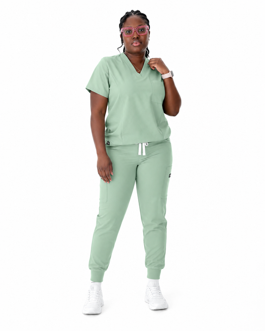 TU™ Signature Sage V-Neck Jogger Scrub Set