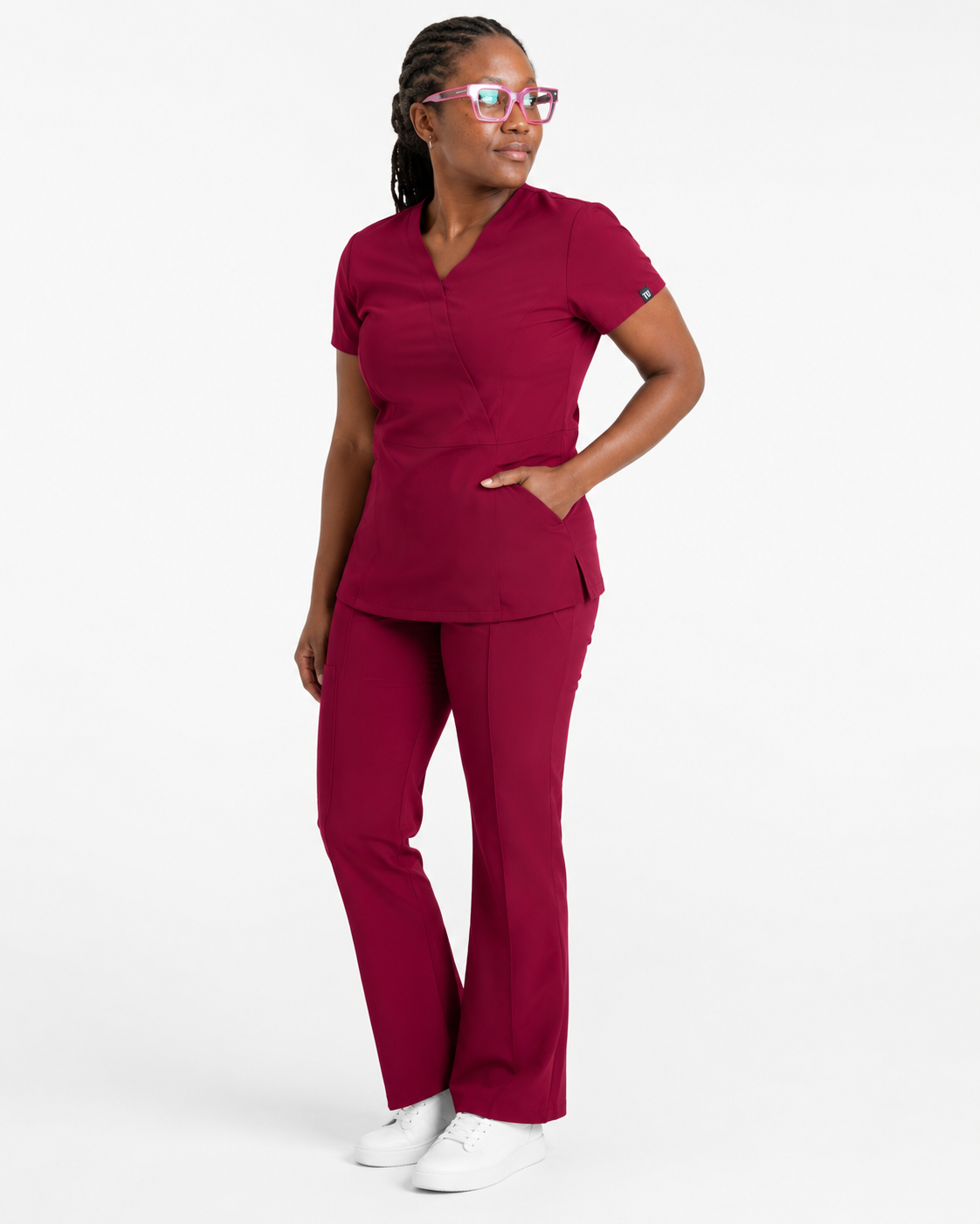 TERKUNIFORMS™ Women’s Wrap V-Neck Straight-Leg Scrub Set (Copy)